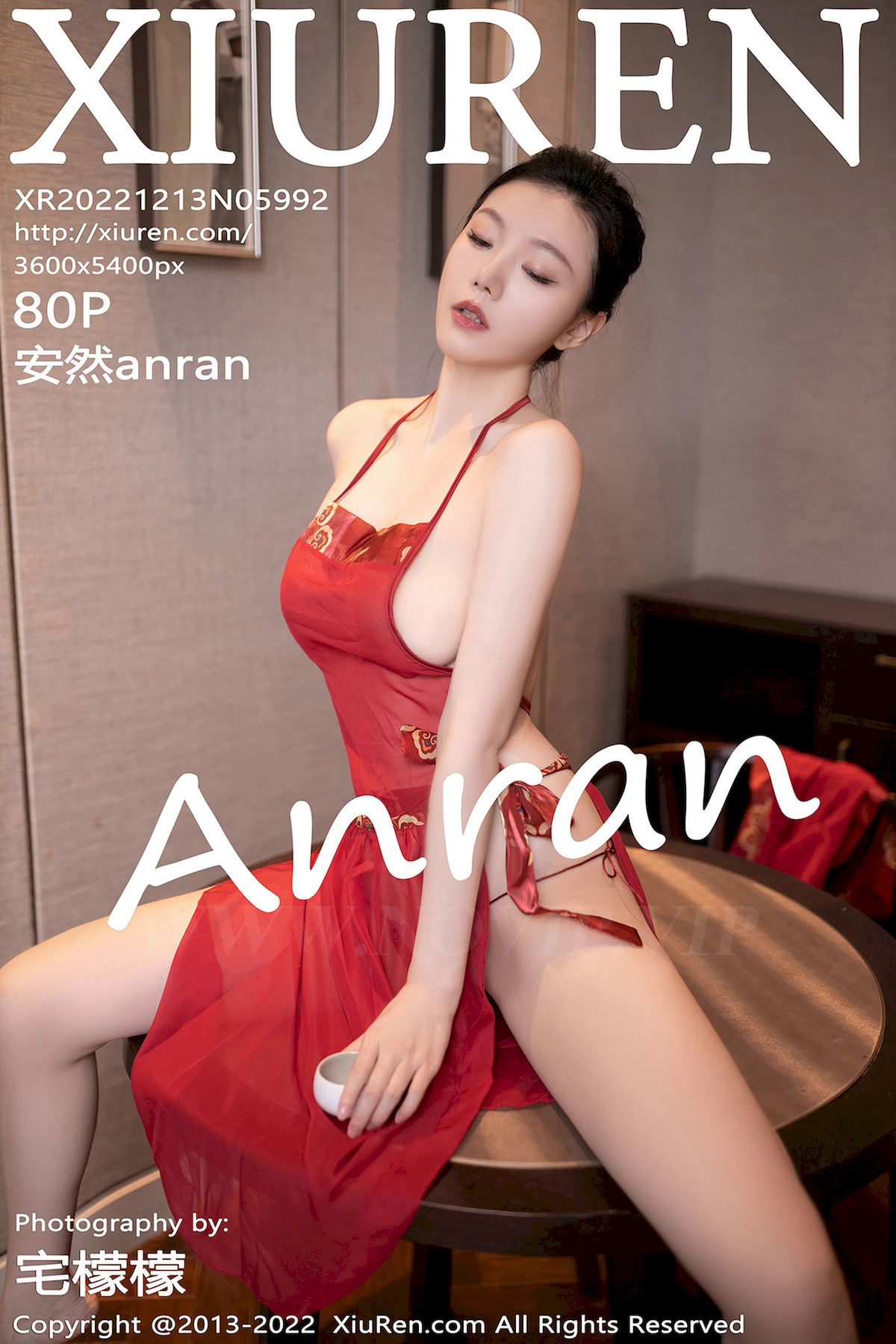 [秀人XiuRen] No.5992 模特安然anran – 红色情趣服饰+曼妙身姿性感写真-瞬颜部落