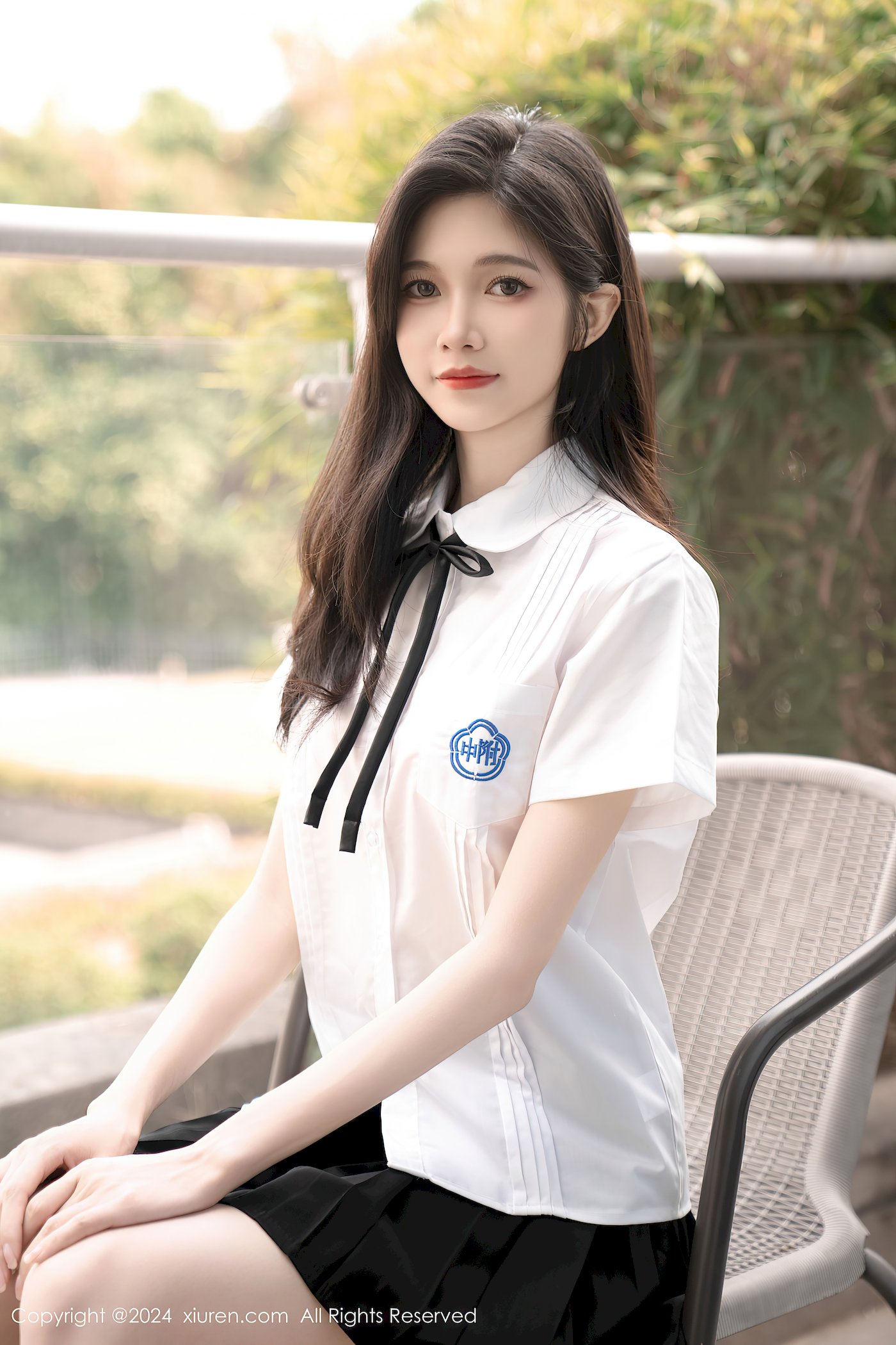 秀人网美女模特程程程-学生制服搭配清秀身材性感写真 – 美女 –-瞬颜部落