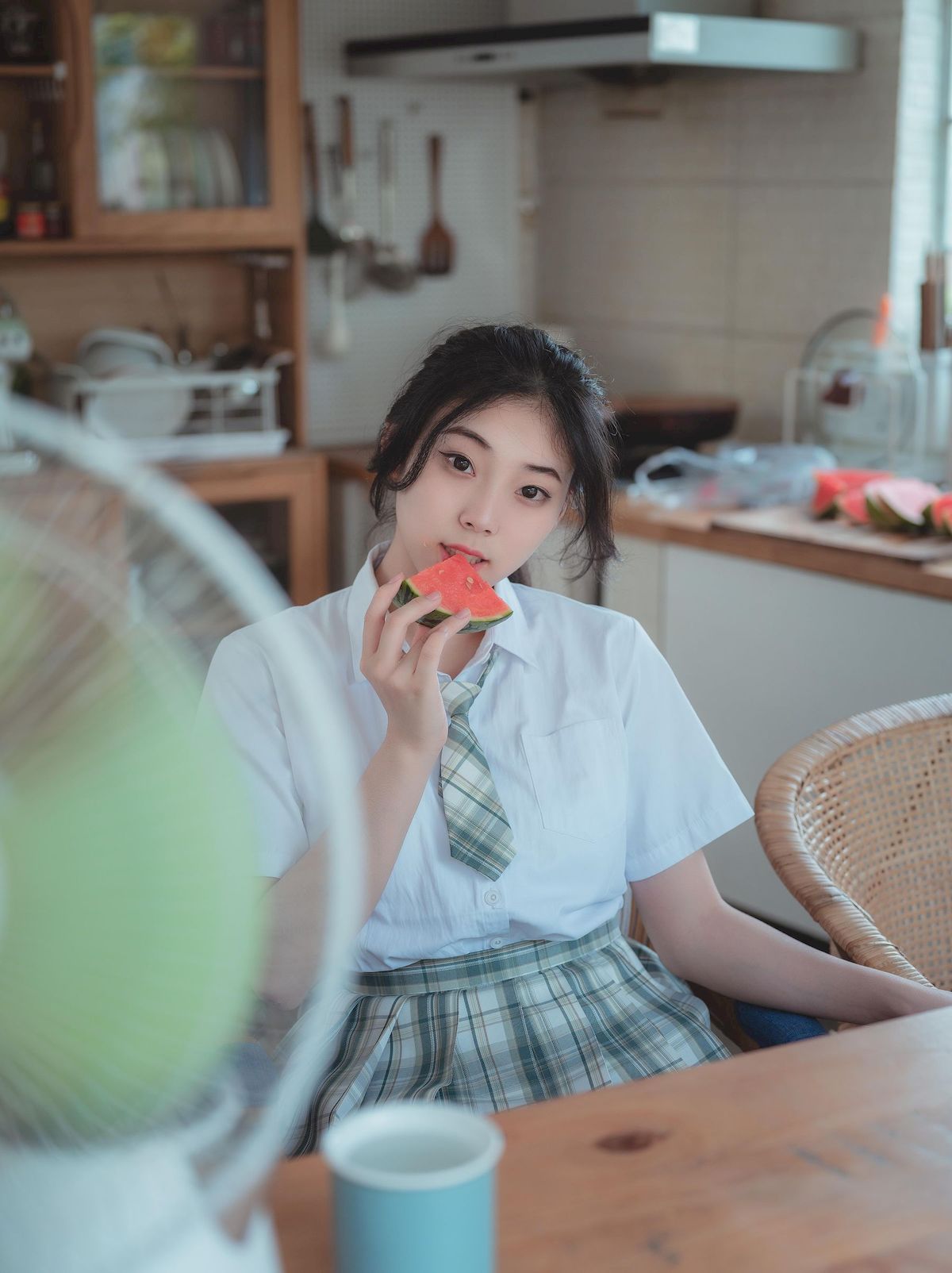 糖水日记邻家小妹JK制服搭配格子裙清纯风格写真-御萝部落-瞬颜部落