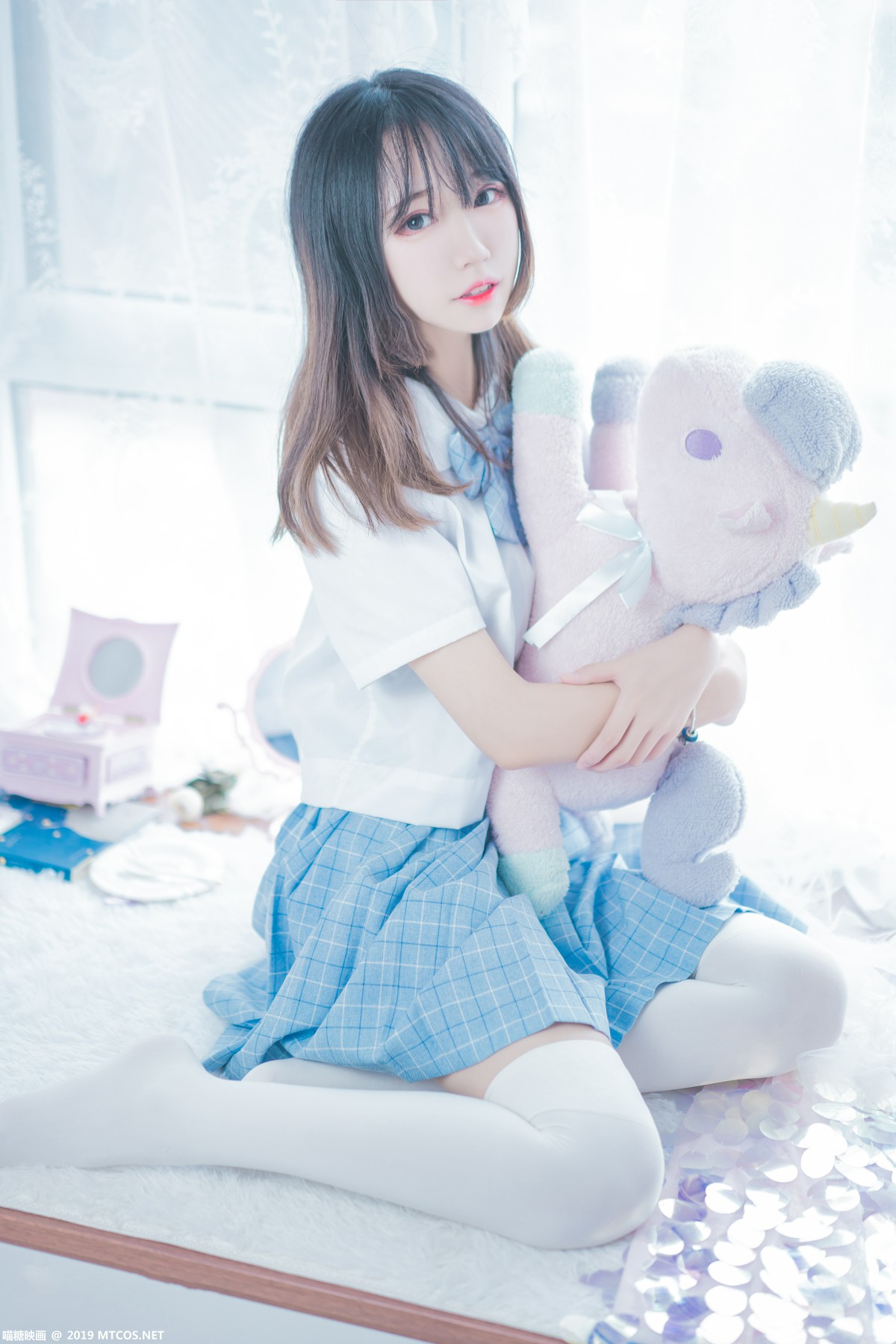 图片[2]-[喵糖映画]VOL.019 蓝白梦幻少女 – COSPLAY-瞬颜部落