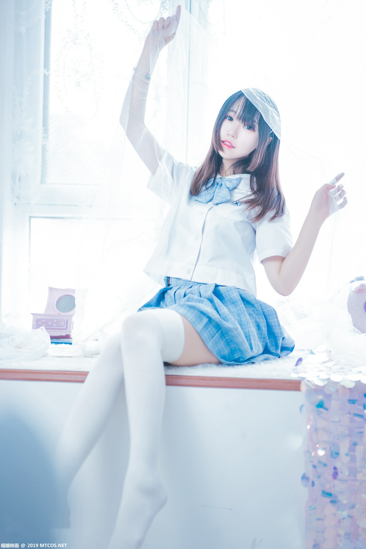 图片[5]-[喵糖映画]VOL.019 蓝白梦幻少女 – COSPLAY-瞬颜部落