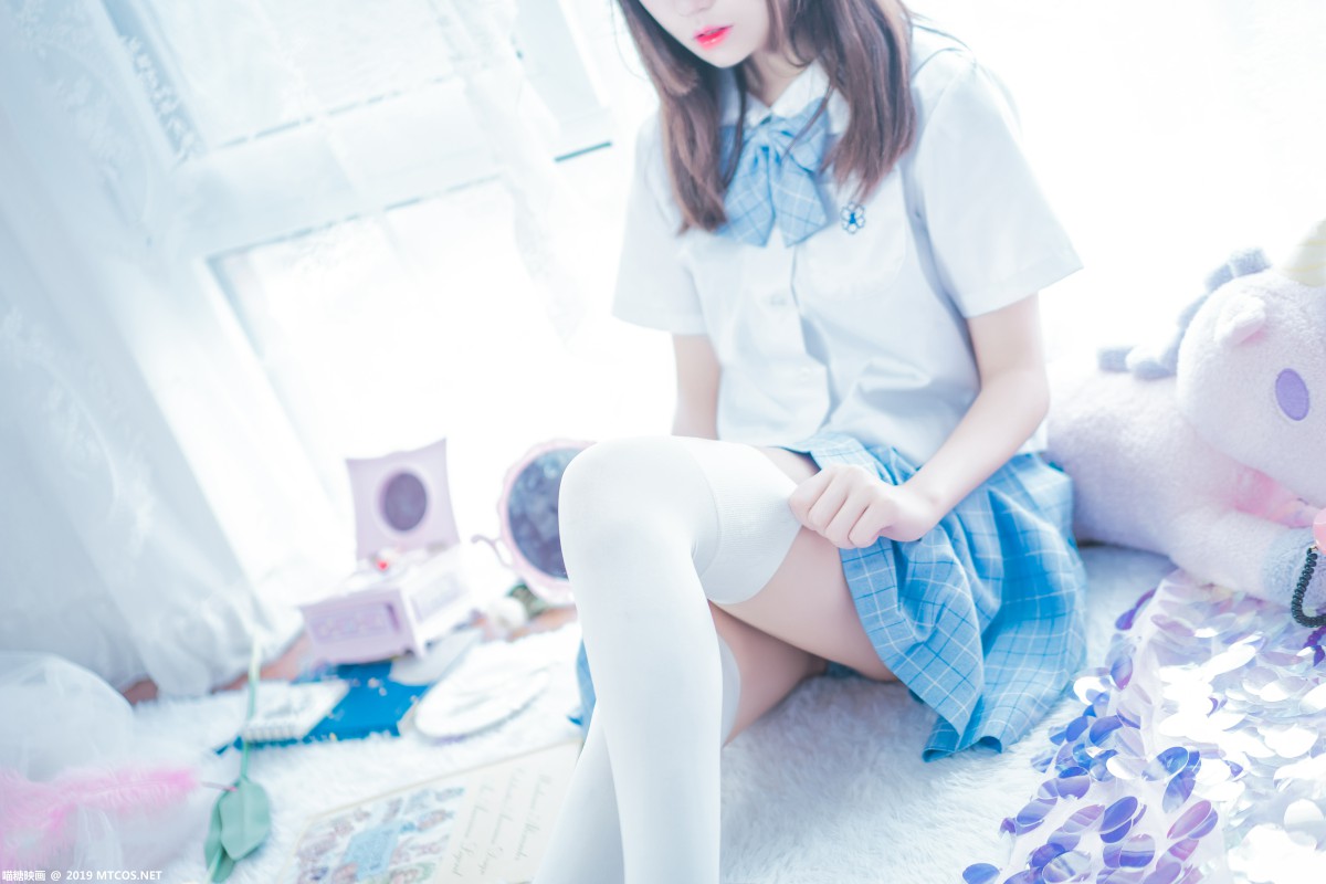 图片[4]-[喵糖映画]VOL.019 蓝白梦幻少女 – COSPLAY-瞬颜部落