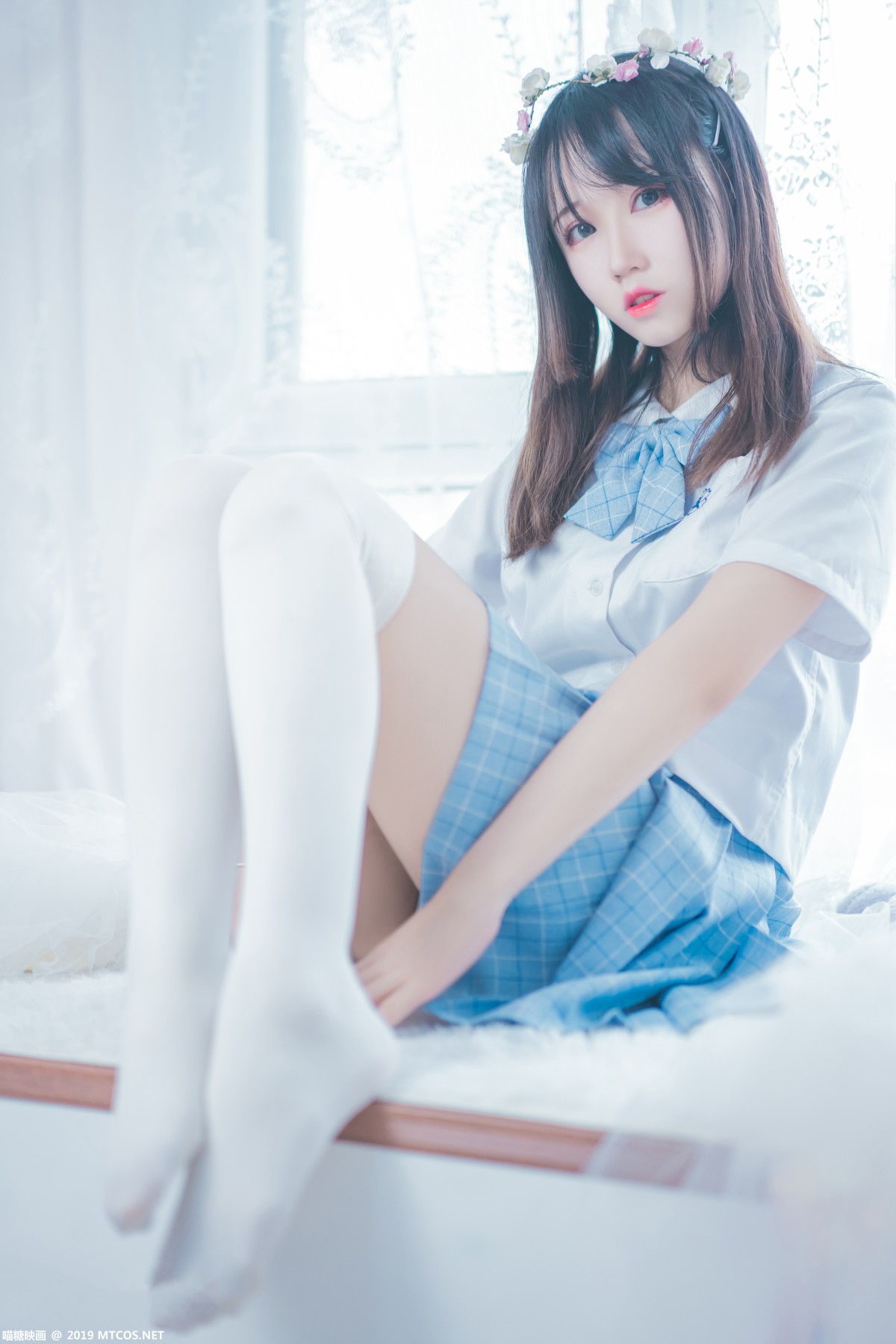 图片[9]-[喵糖映画]VOL.019 蓝白梦幻少女 – COSPLAY-瞬颜部落