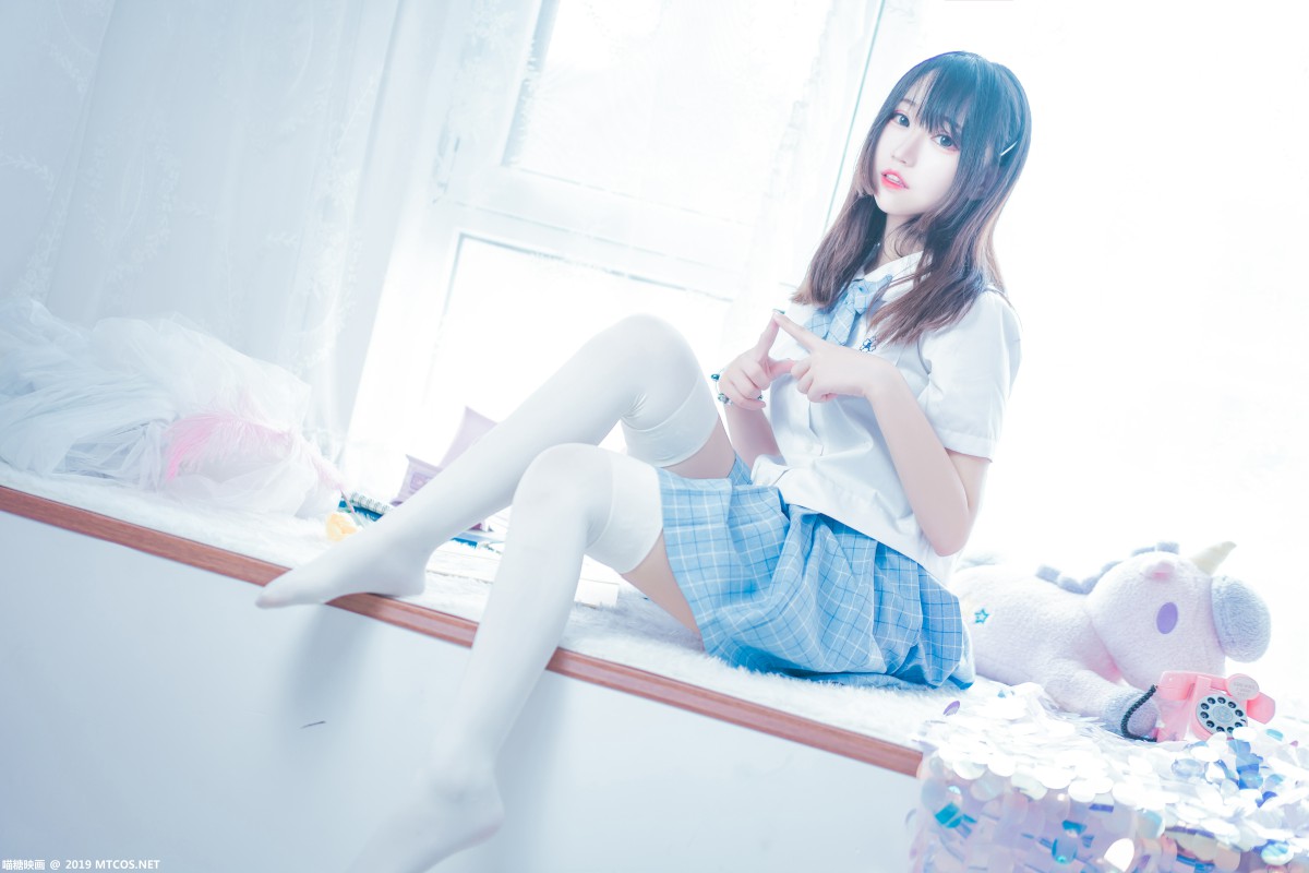 图片[12]-[喵糖映画]VOL.019 蓝白梦幻少女 – COSPLAY-瞬颜部落