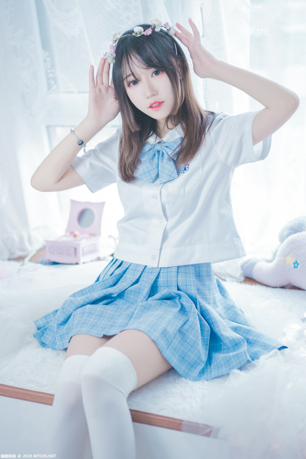 图片[13]-[喵糖映画]VOL.019 蓝白梦幻少女 – COSPLAY-瞬颜部落