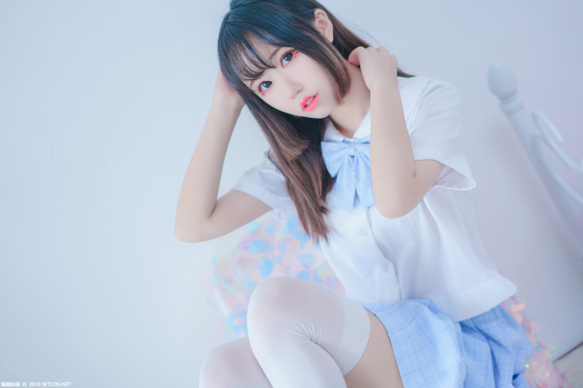 图片[16]-[喵糖映画]VOL.019 蓝白梦幻少女 – COSPLAY-瞬颜部落