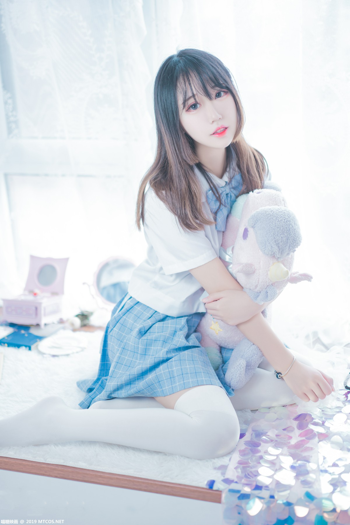 图片[24]-[喵糖映画]VOL.019 蓝白梦幻少女 – COSPLAY-瞬颜部落