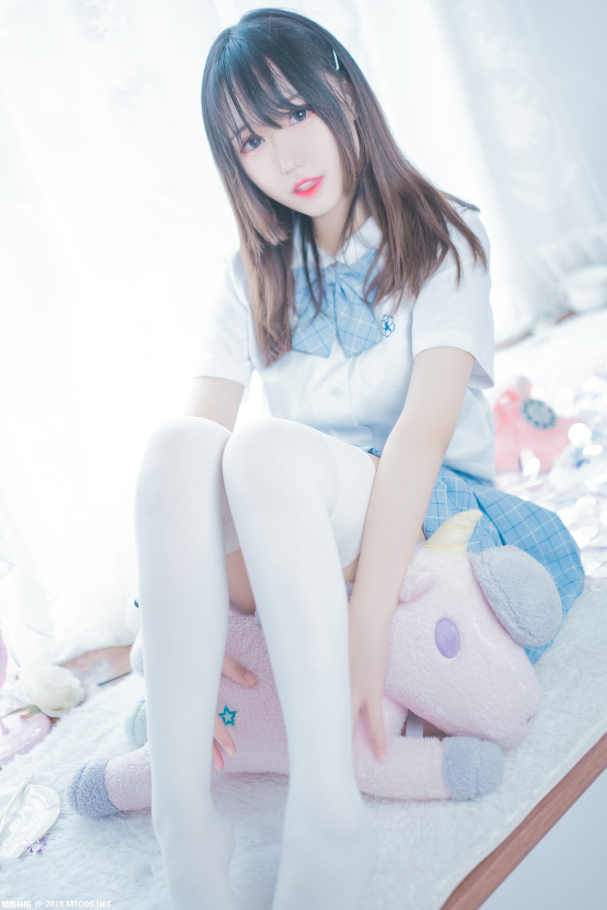 图片[35]-[喵糖映画]VOL.019 蓝白梦幻少女 – COSPLAY-瞬颜部落
