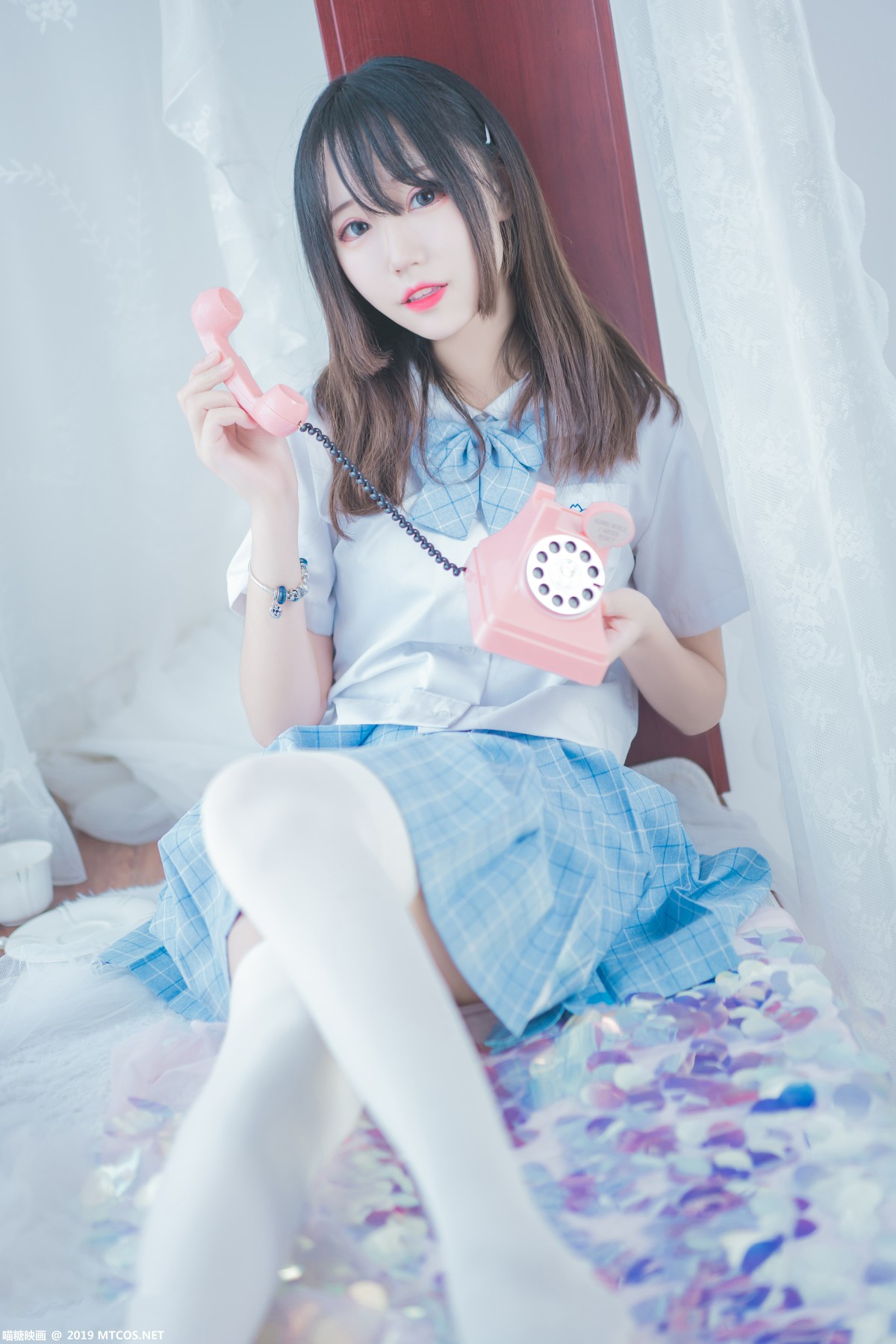 图片[39]-[喵糖映画]VOL.019 蓝白梦幻少女 – COSPLAY-瞬颜部落