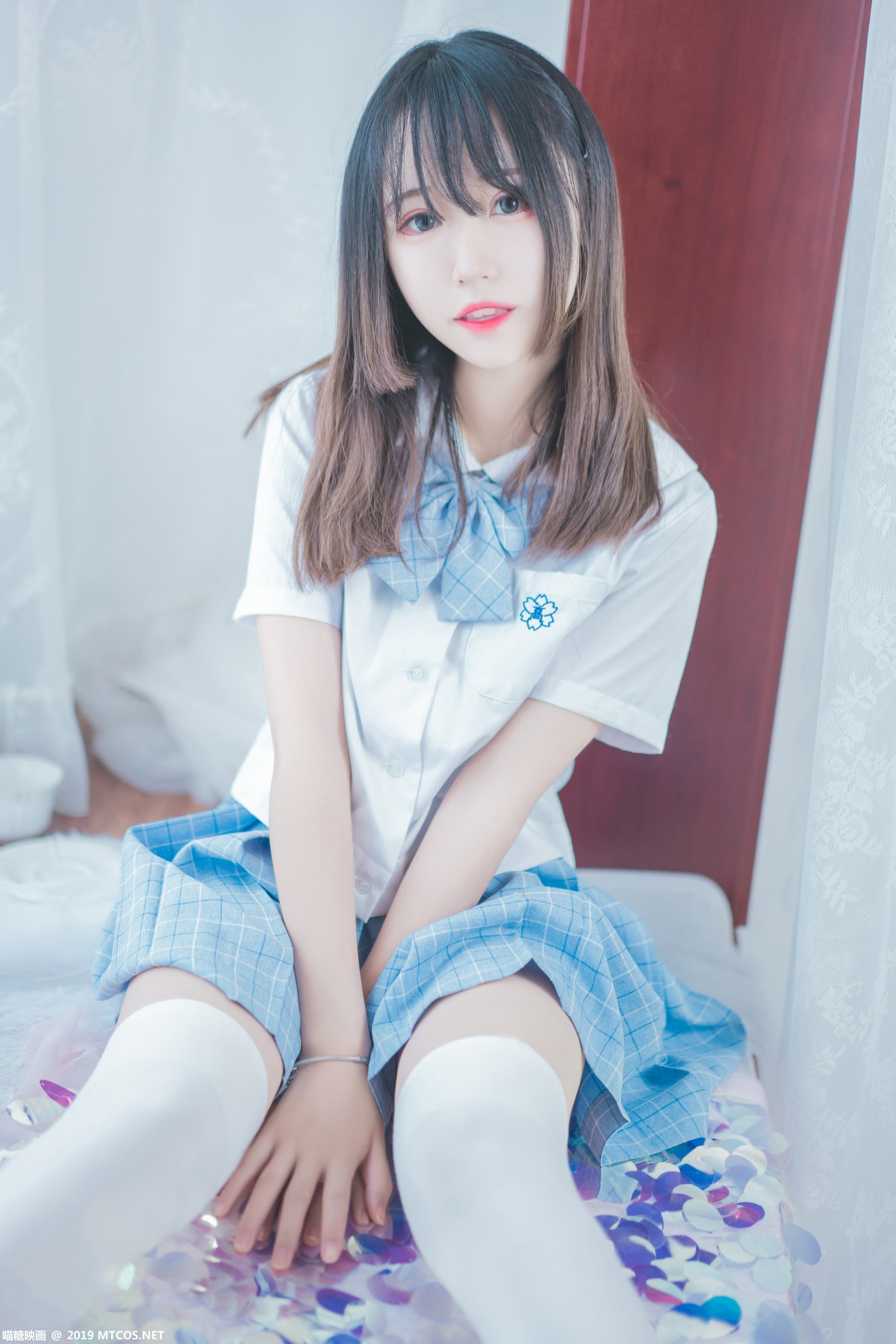 图片[41]-[喵糖映画]VOL.019 蓝白梦幻少女 – COSPLAY-瞬颜部落