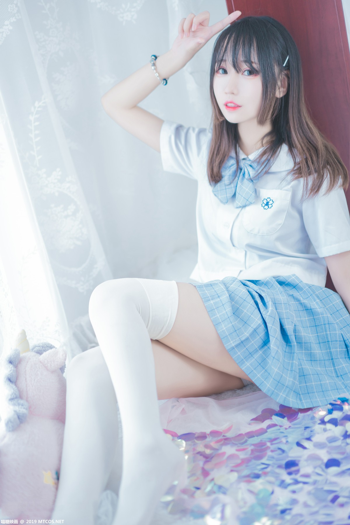 图片[44]-[喵糖映画]VOL.019 蓝白梦幻少女 – COSPLAY-瞬颜部落