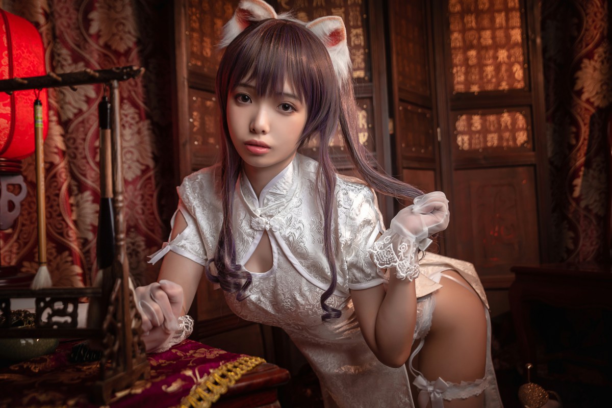 图片[12]-[Cosplay]雯妹不讲道理 – 旗袍白丝吊带袜 – COSPLAY-瞬颜部落