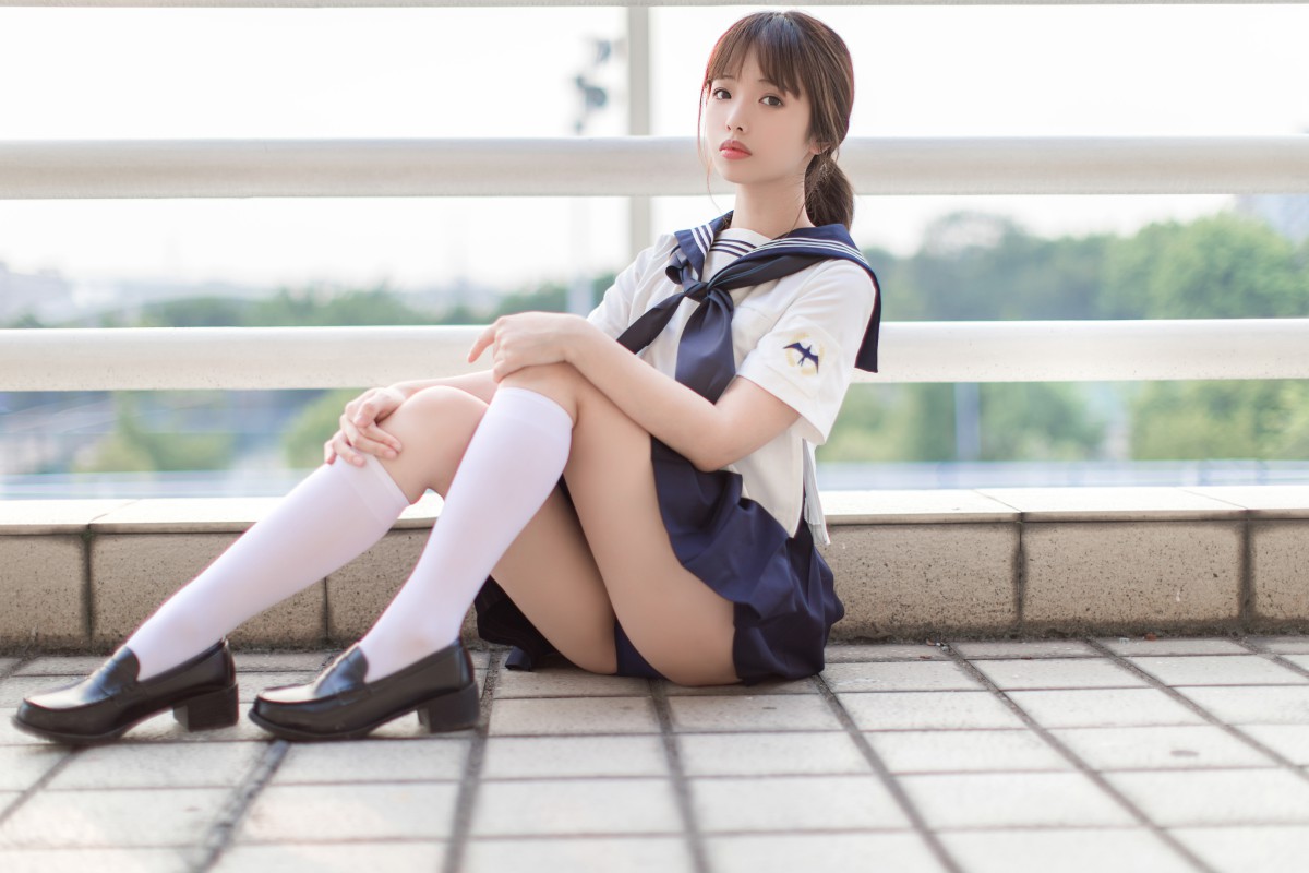 图片[2]-[Cosplay]雯妹不讲道理 – JK 白丝 死库水 – COSPLAY-瞬颜部落
