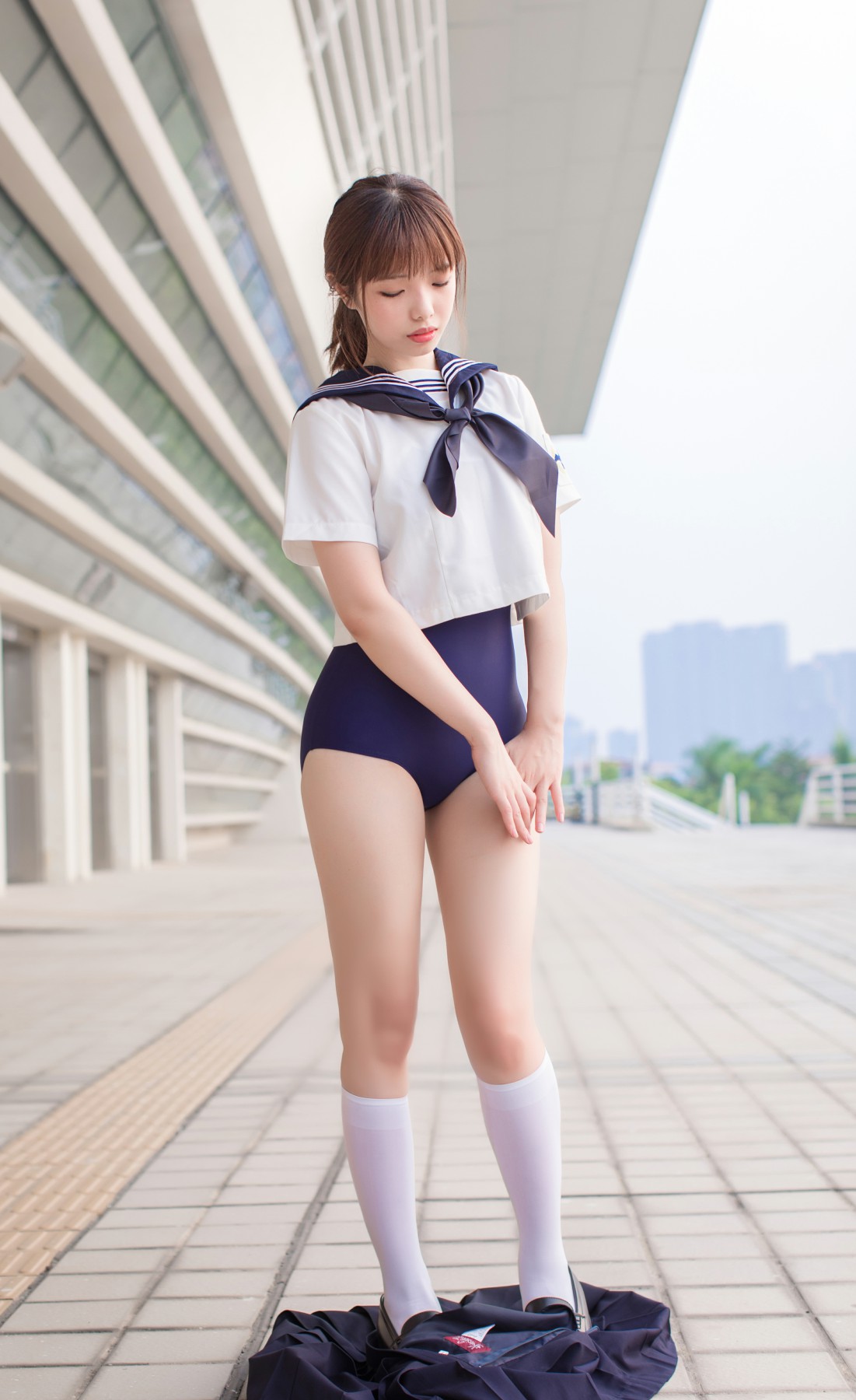 图片[14]-[Cosplay]雯妹不讲道理 – JK 白丝 死库水 – COSPLAY-瞬颜部落