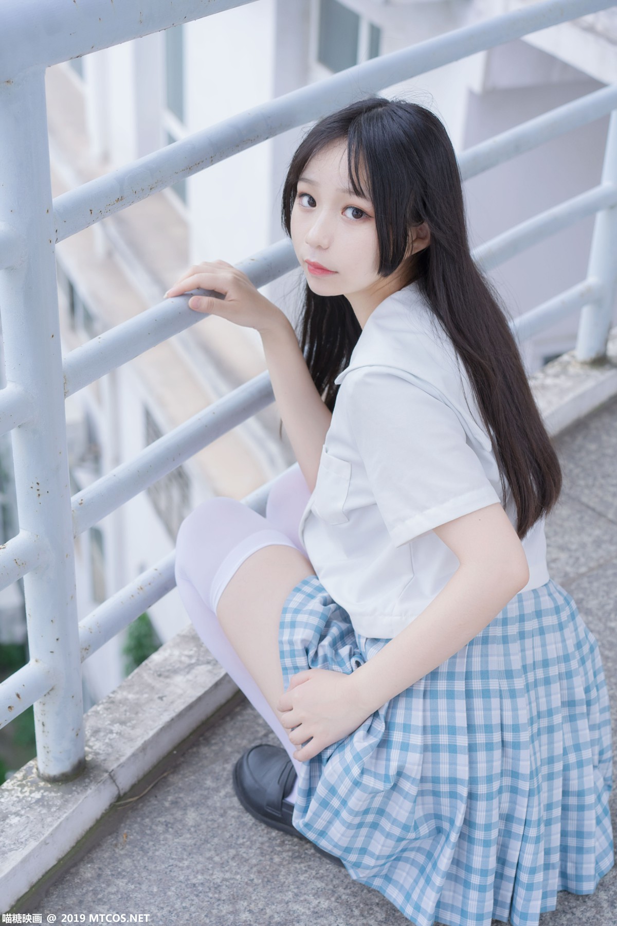 图片[5]-[喵糖映画]VOL.015 半度度度喵 白丝格子裙 – COSPLAY-瞬颜部落
