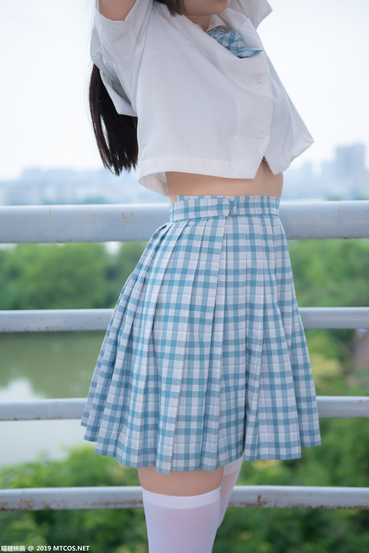 图片[7]-[喵糖映画]VOL.015 半度度度喵 白丝格子裙 – COSPLAY-瞬颜部落