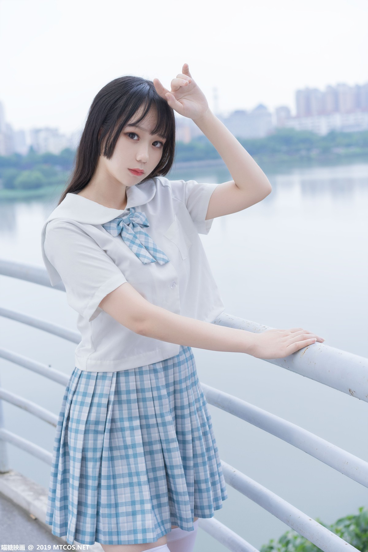 图片[10]-[喵糖映画]VOL.015 半度度度喵 白丝格子裙 – COSPLAY-瞬颜部落