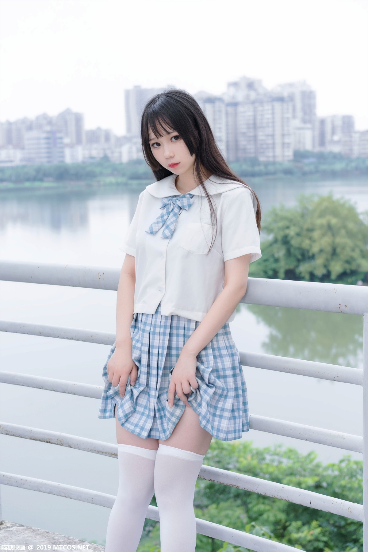 图片[11]-[喵糖映画]VOL.015 半度度度喵 白丝格子裙 – COSPLAY-瞬颜部落