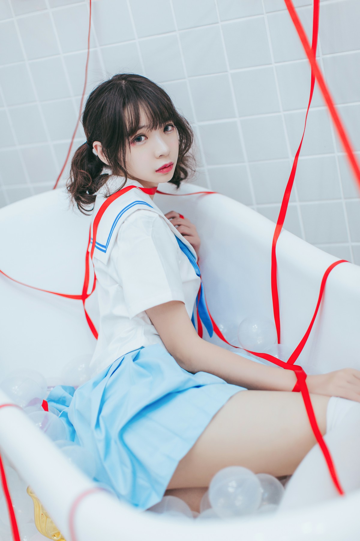 图片[28]-[Cosplay]疯猫ss – 睡衣与浴室的水手服 – COSPLAY-瞬颜部落