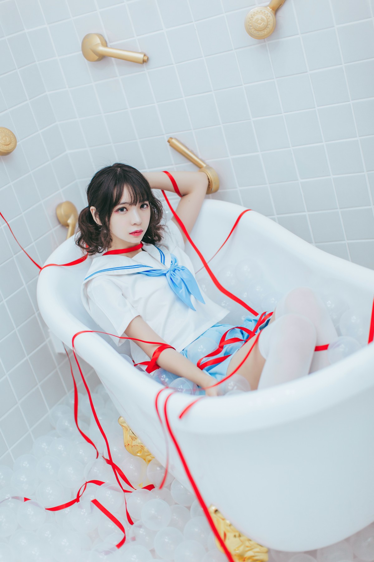 图片[25]-[Cosplay]疯猫ss – 睡衣与浴室的水手服 – COSPLAY-瞬颜部落