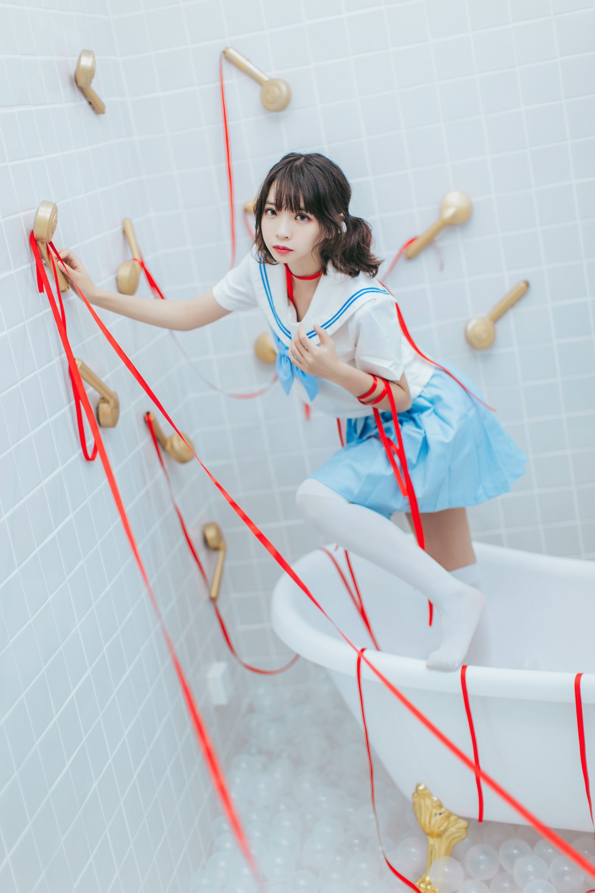 图片[39]-[Cosplay]疯猫ss – 睡衣与浴室的水手服 – COSPLAY-瞬颜部落