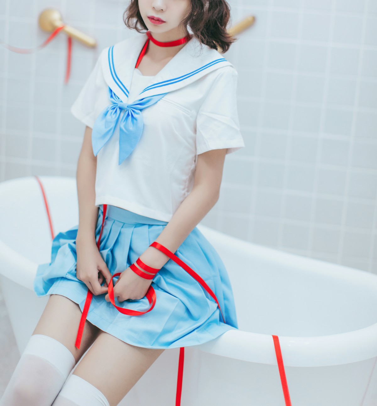 图片[38]-[Cosplay]疯猫ss – 睡衣与浴室的水手服 – COSPLAY-瞬颜部落