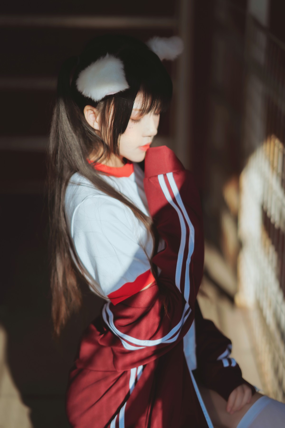 图片[3]-[Cosplay]桜桃喵 – 红色体操服 – COSPLAY-瞬颜部落