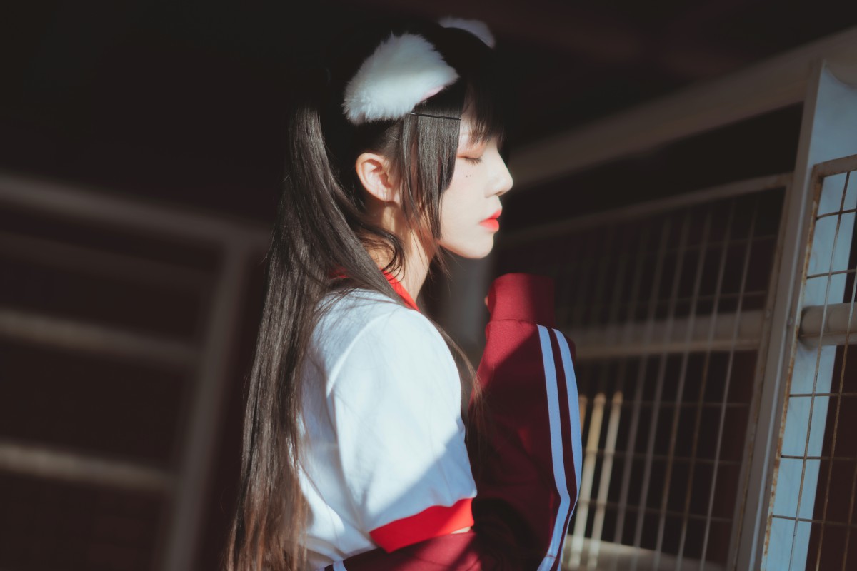 图片[2]-[Cosplay]桜桃喵 – 红色体操服 – COSPLAY-瞬颜部落