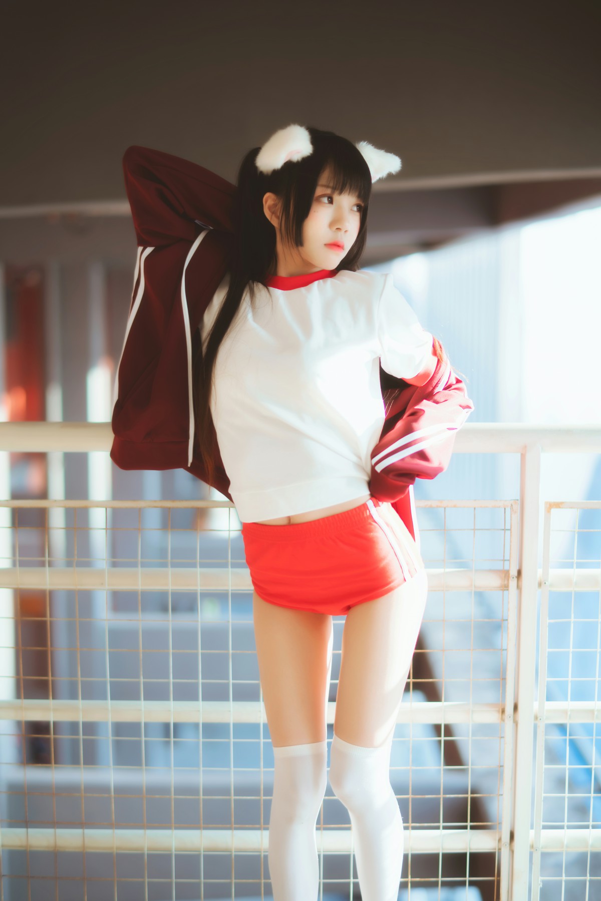 图片[18]-[Cosplay]桜桃喵 – 红色体操服 – COSPLAY-瞬颜部落