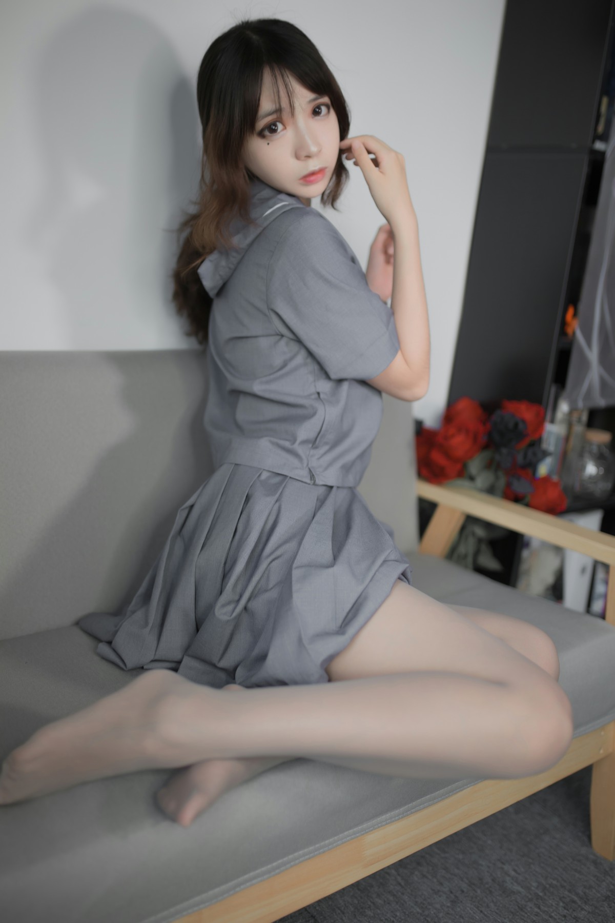 图片[7]-[Cosplay]疯猫ss -蓝灰JK – COSPLAY-瞬颜部落