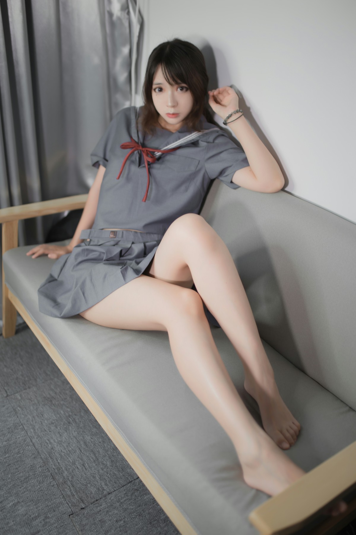 图片[23]-[Cosplay]疯猫ss -蓝灰JK – COSPLAY-瞬颜部落