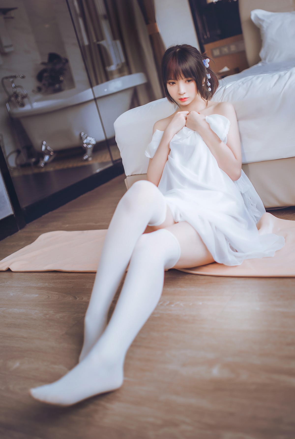 图片[16]-[Cosplay]疯猫ss -白色睡衣 – COSPLAY-瞬颜部落