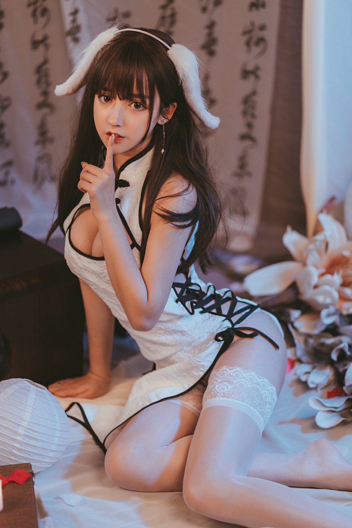 图片[14]-过期米线喵喵 – 白色旗袍 – COSPLAY-瞬颜部落