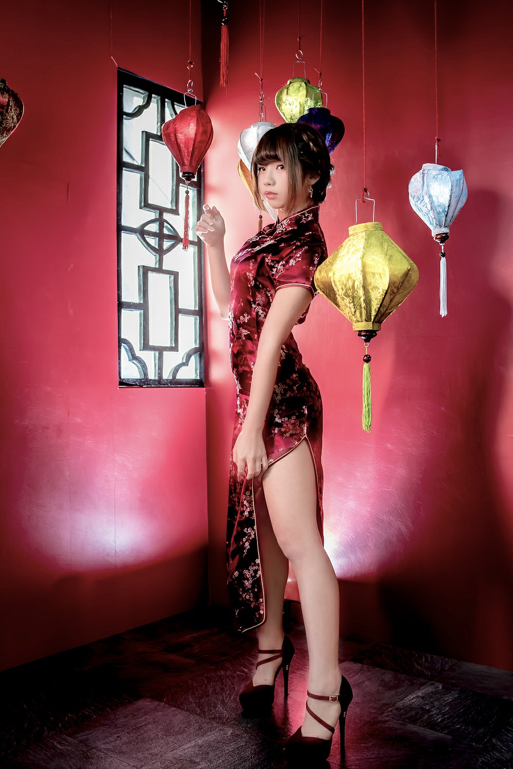 图片[13]-中華娘娘之红色旗袍与美腿高跟 – COSPLAY-瞬颜部落