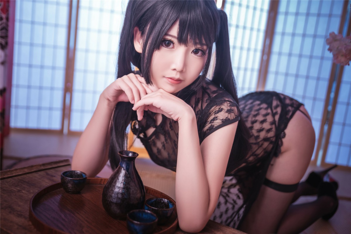 图片[6]-[Cosplay]面饼仙儿 – 黑丝情趣旗袍 – COSPLAY-瞬颜部落