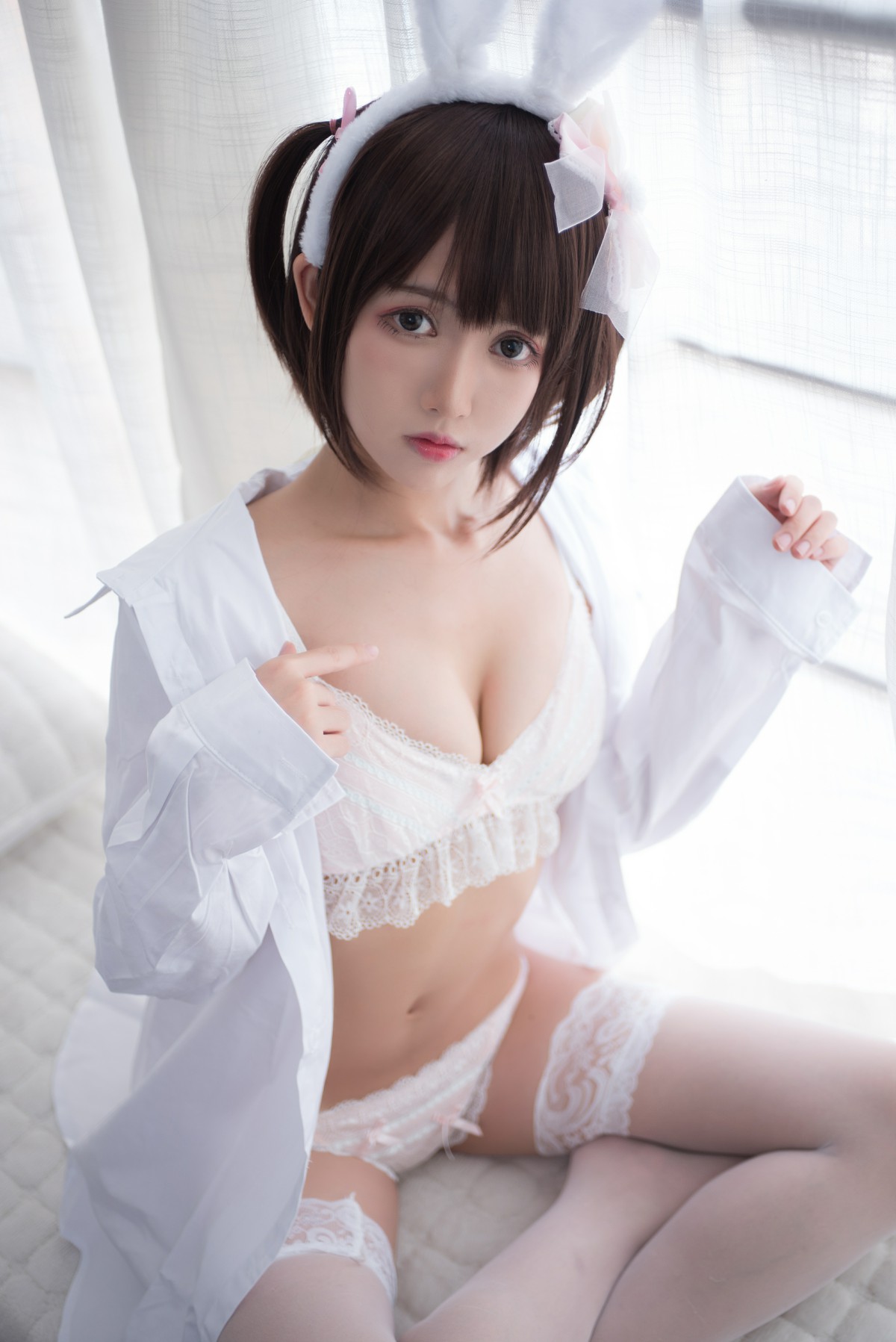 [Cosplay]鳗鱼霏儿 – 兽耳 白色蕾丝情趣 – COSPLAY-瞬颜部落