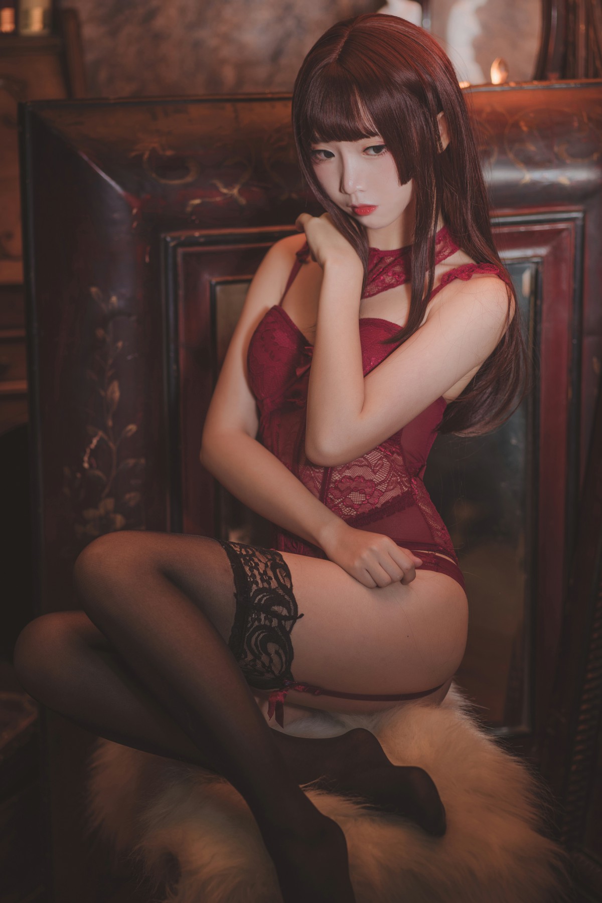 图片[3]-[Cosplay]面饼仙儿 – 脑内少女 红色束衣 – COSPLAY-瞬颜部落