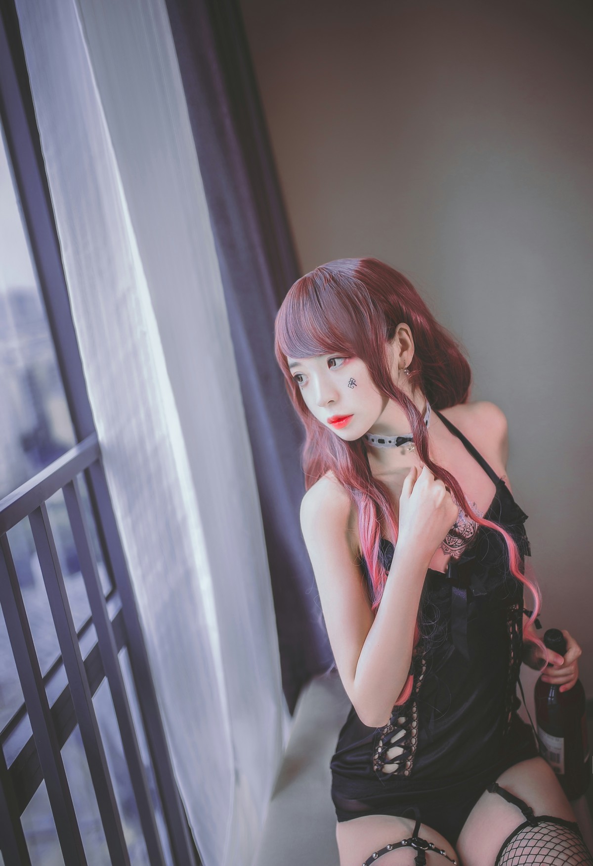 图片[4]-疯猫ss -黑色吊带袜 – COSPLAY-瞬颜部落