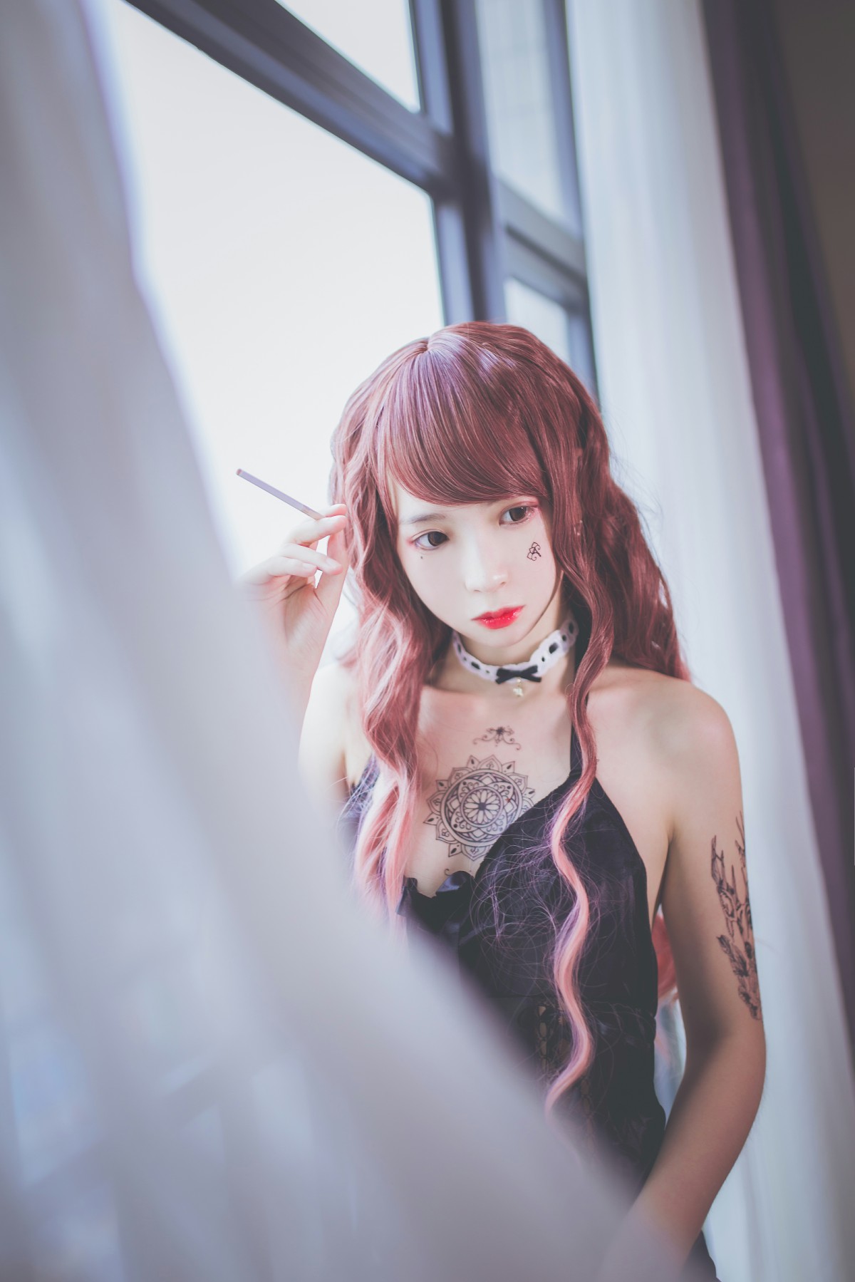 图片[8]-疯猫ss -黑色吊带袜 – COSPLAY-瞬颜部落