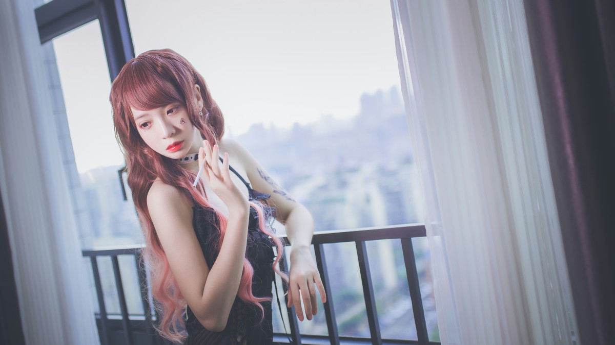 图片[9]-疯猫ss -黑色吊带袜 – COSPLAY-瞬颜部落