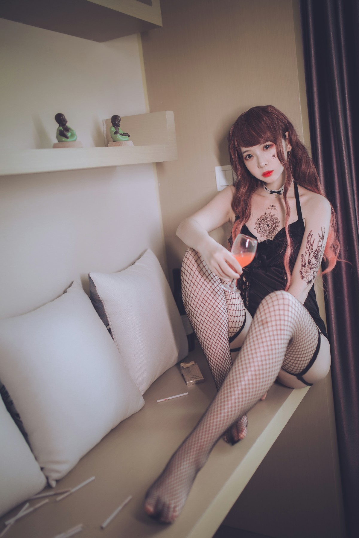 图片[12]-疯猫ss -黑色吊带袜 – COSPLAY-瞬颜部落