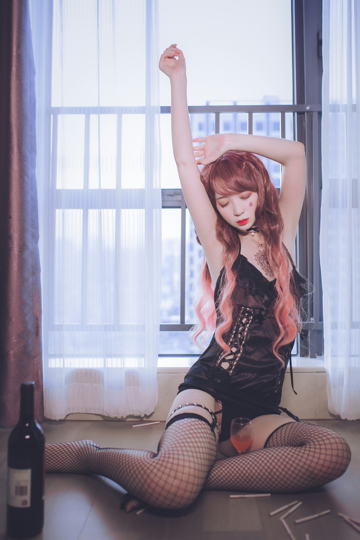 图片[33]-疯猫ss -黑色吊带袜 – COSPLAY-瞬颜部落