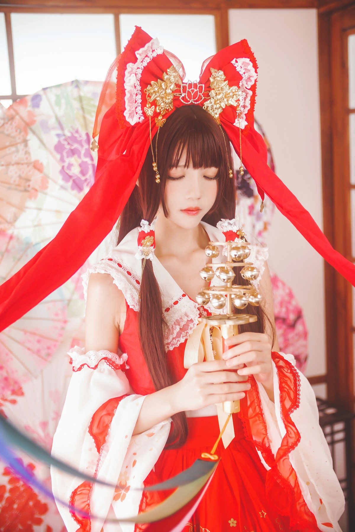 图片[3]-萝莉风COS 桜桃喵 – 灵梦 新年快乐 – COSPLAY-瞬颜部落