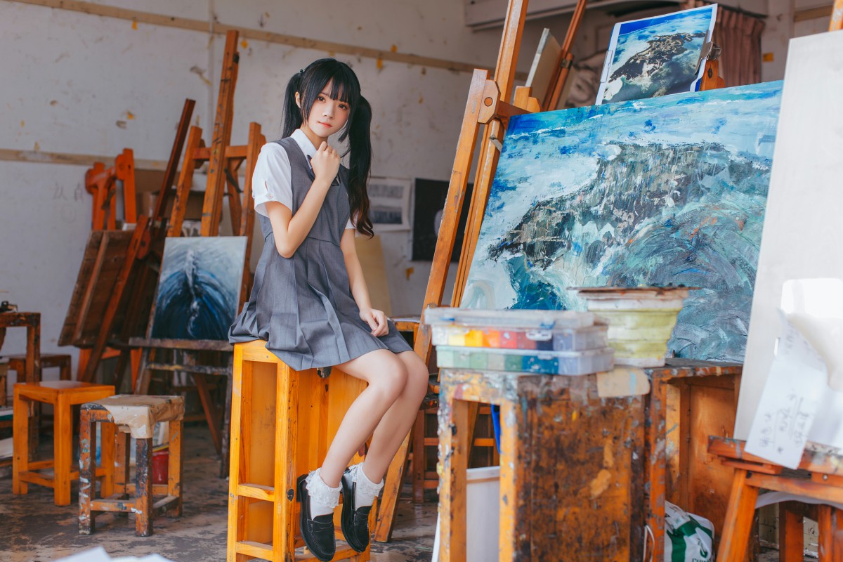 图片[2]-萝莉风COS 桜桃喵 – 画室少女 – COSPLAY-瞬颜部落