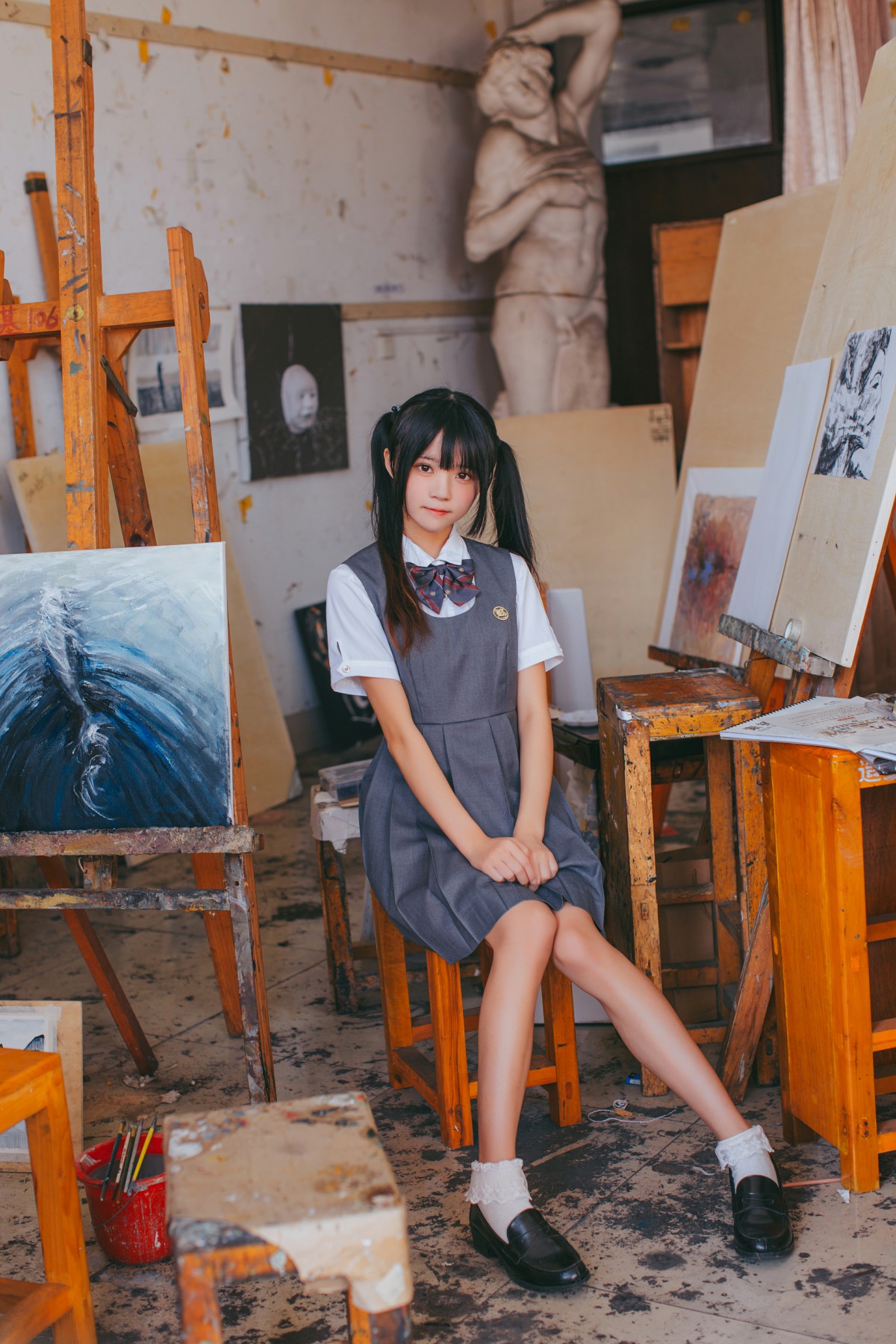 图片[4]-萝莉风COS 桜桃喵 – 画室少女 – COSPLAY-瞬颜部落