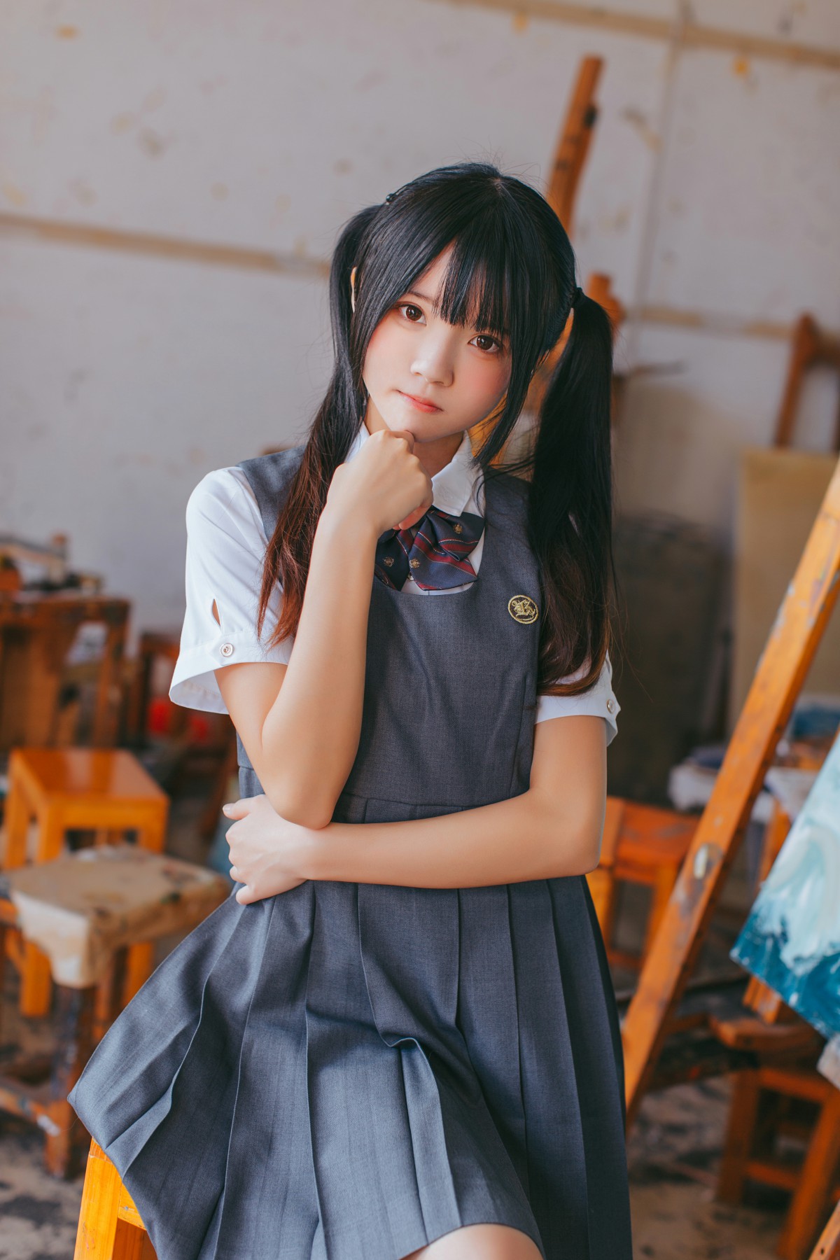 图片[3]-萝莉风COS 桜桃喵 – 画室少女 – COSPLAY-瞬颜部落