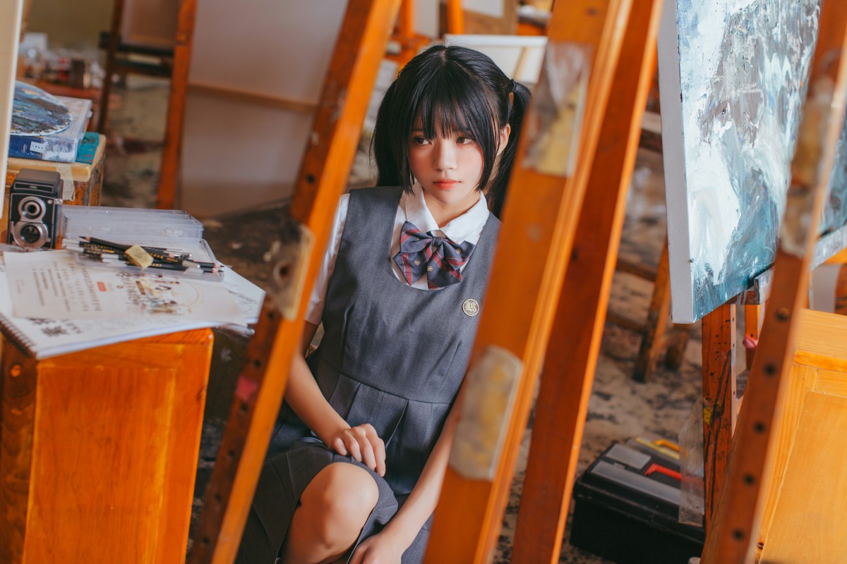图片[10]-萝莉风COS 桜桃喵 – 画室少女 – COSPLAY-瞬颜部落
