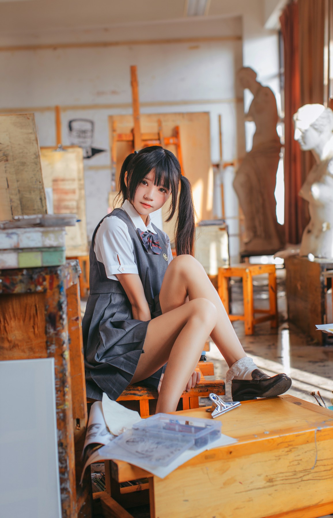 图片[9]-萝莉风COS 桜桃喵 – 画室少女 – COSPLAY-瞬颜部落