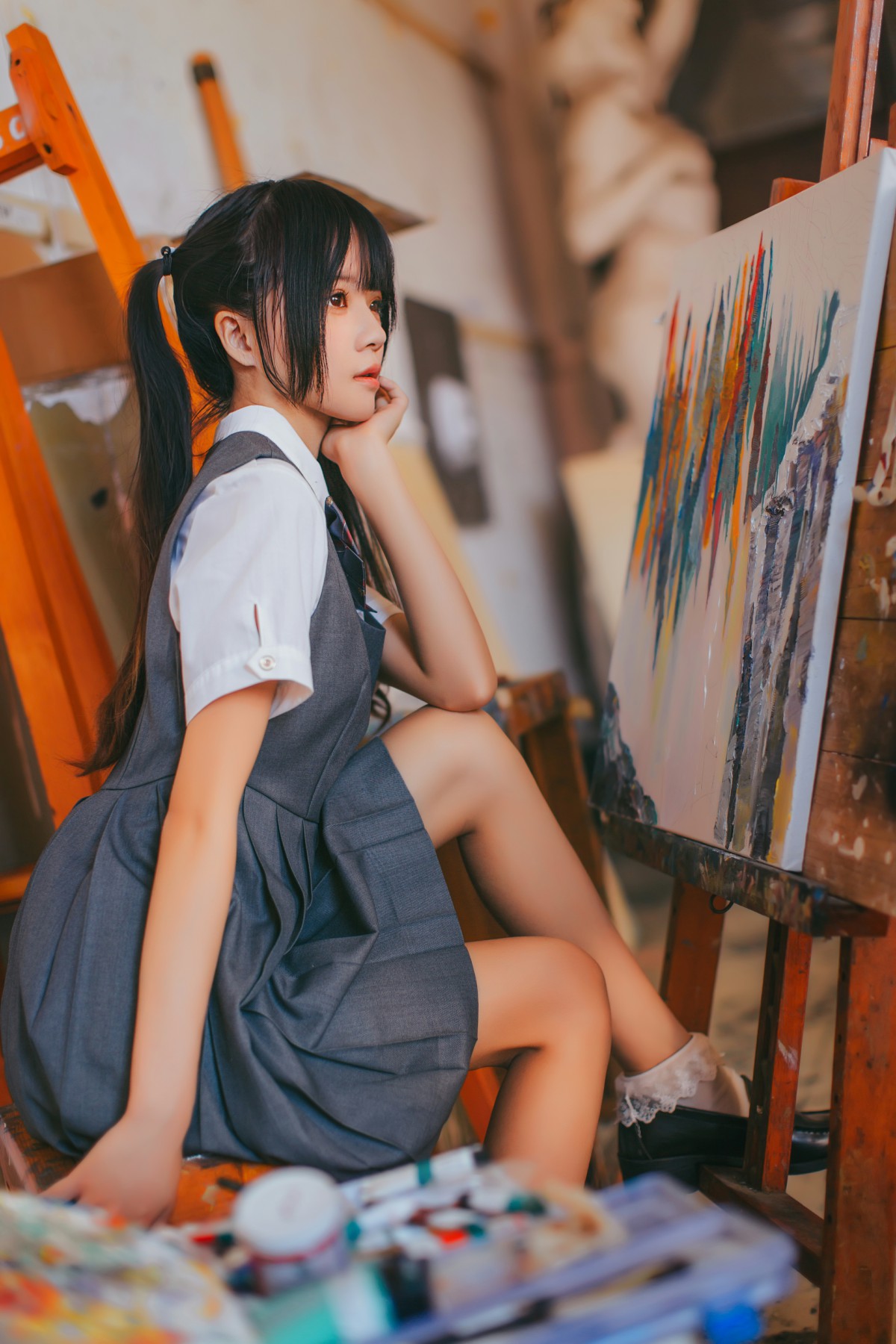 图片[13]-萝莉风COS 桜桃喵 – 画室少女 – COSPLAY-瞬颜部落