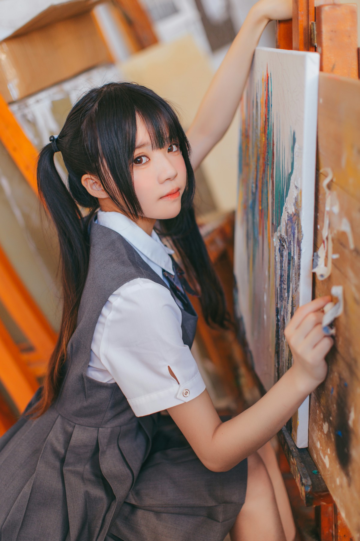 图片[14]-萝莉风COS 桜桃喵 – 画室少女 – COSPLAY-瞬颜部落